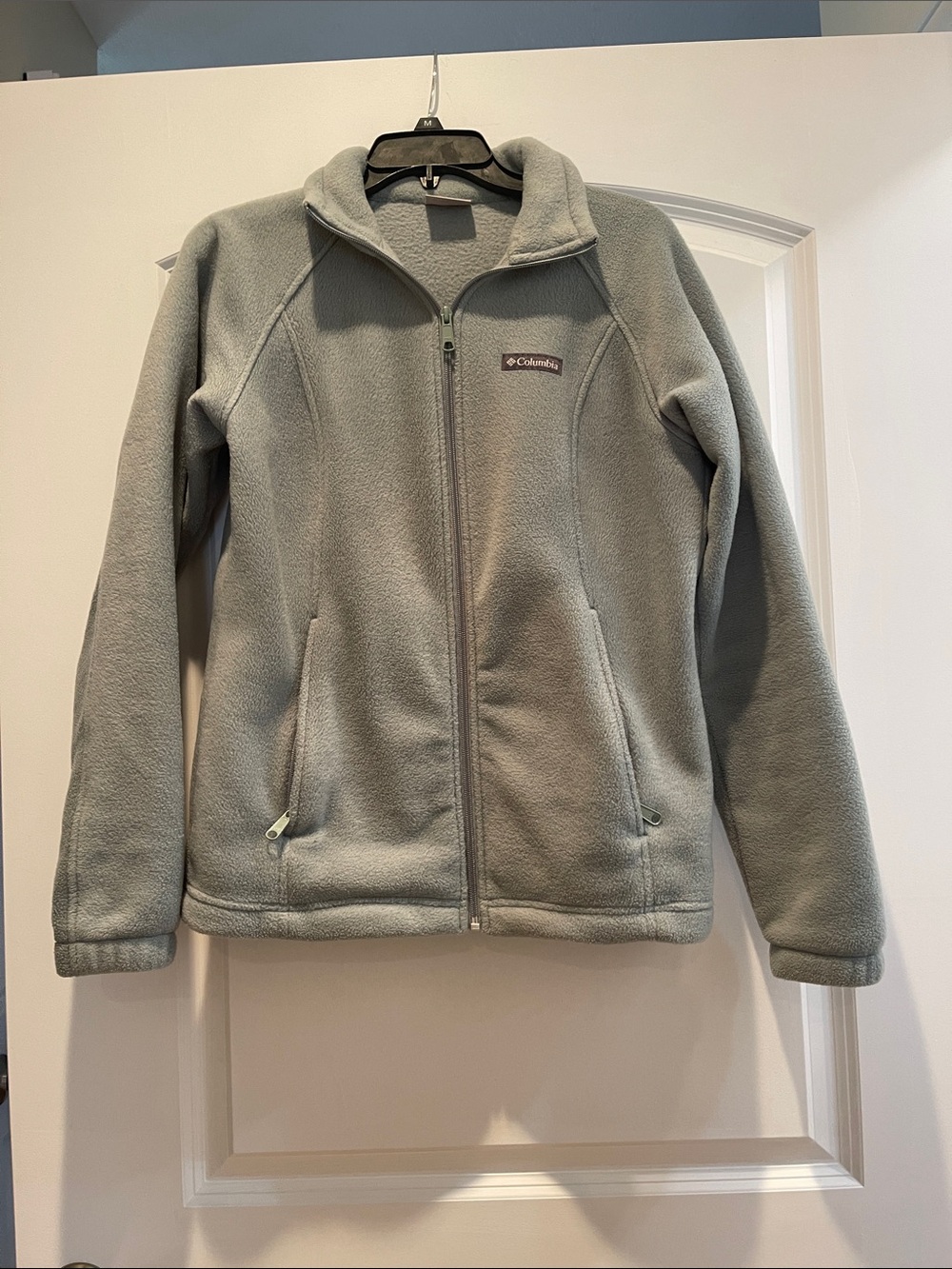 Columbia Women's Light Gray Full-Zip Teddy Fleece Jacket